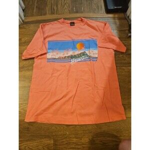 VTG 90s Hawaii Tee Shirt Travel TShirt Mens XL Palm Trees Hot Pink Sunset